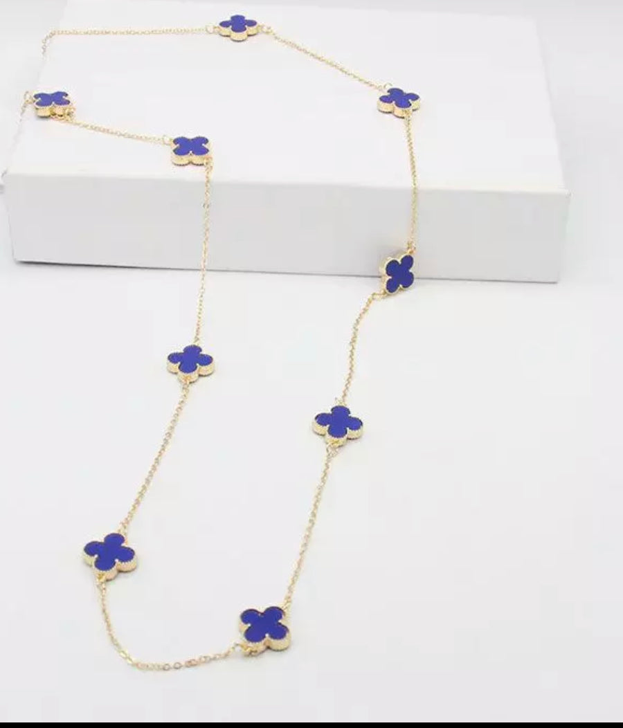 Chanel Gold & Faux Pearl Clover Long Necklace Q6J4JU17DB001 | WGACA
