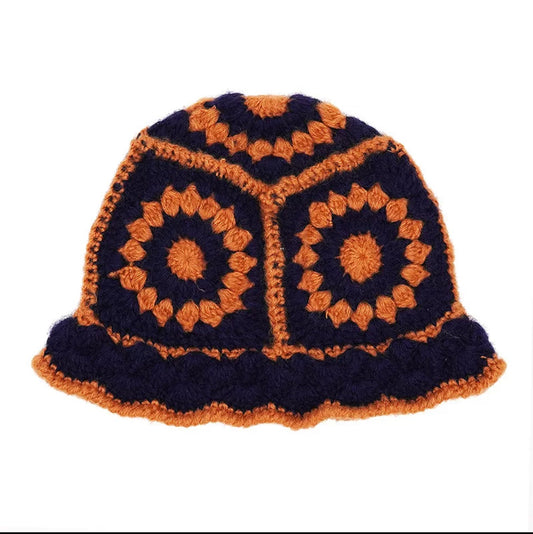 Sunflower knitted bucket